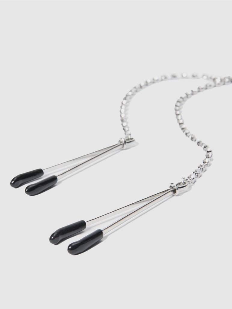 Dangling Rhinestone Nipple Clamps