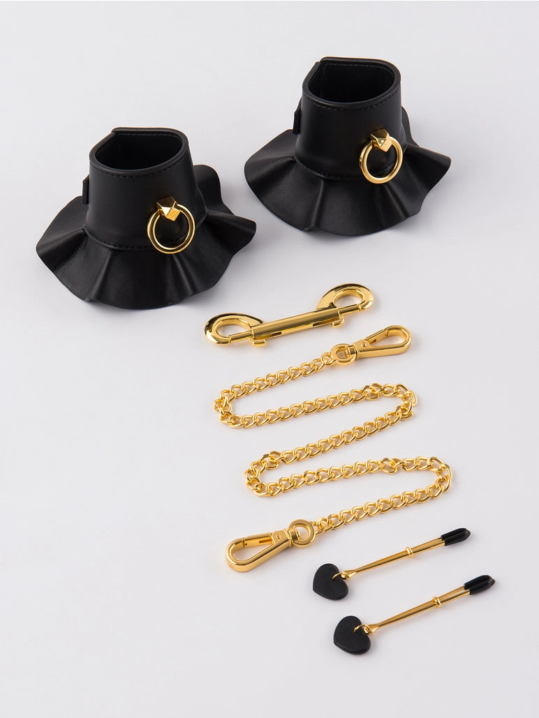 Ruffle Handcuffs & Nipple Clamps Set