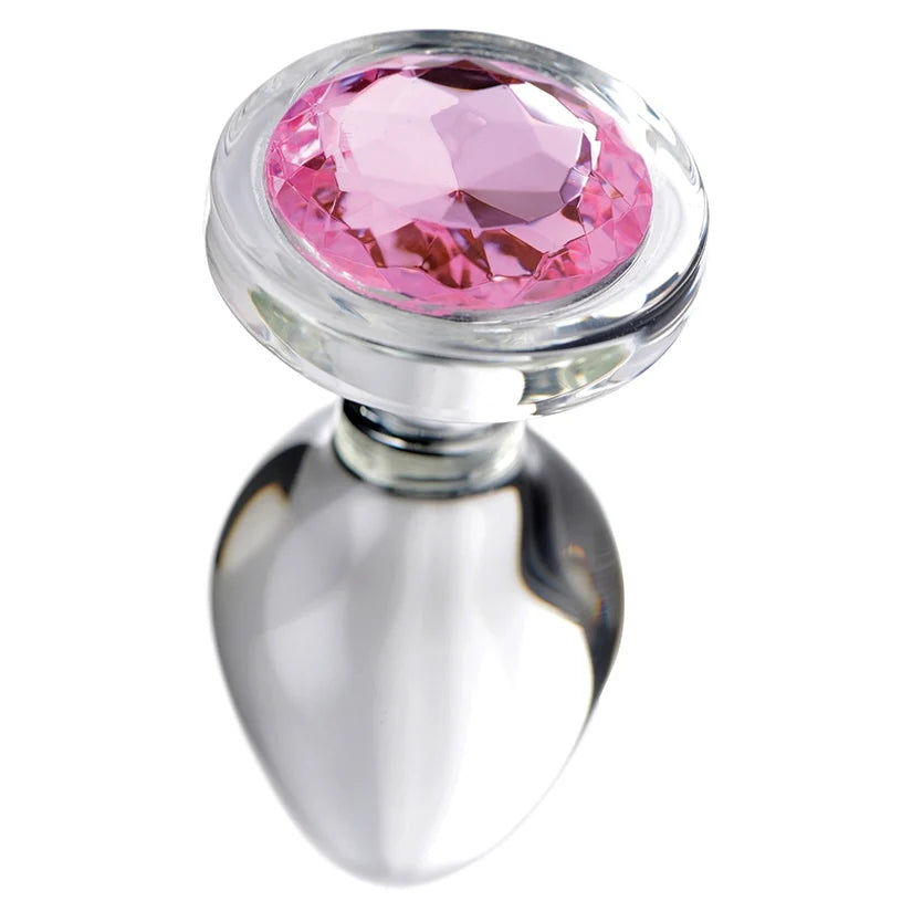 Pink Gem Glass Anal Plug- multiple sizes available