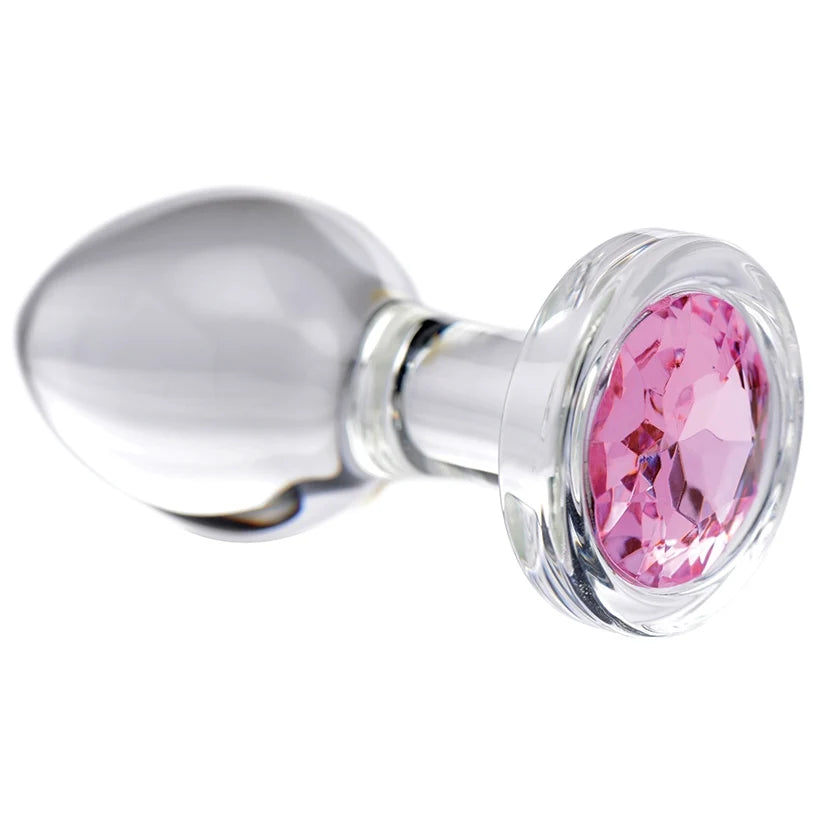 Pink Gem Glass Anal Plug- multiple sizes available