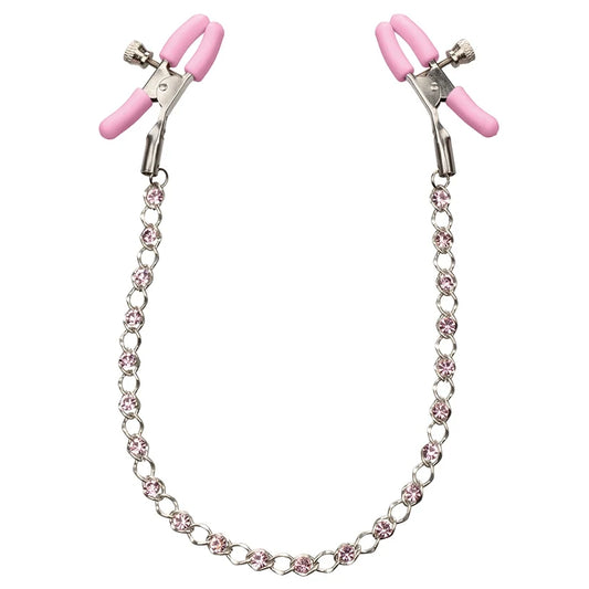 Pink Crystal Nipple Chain